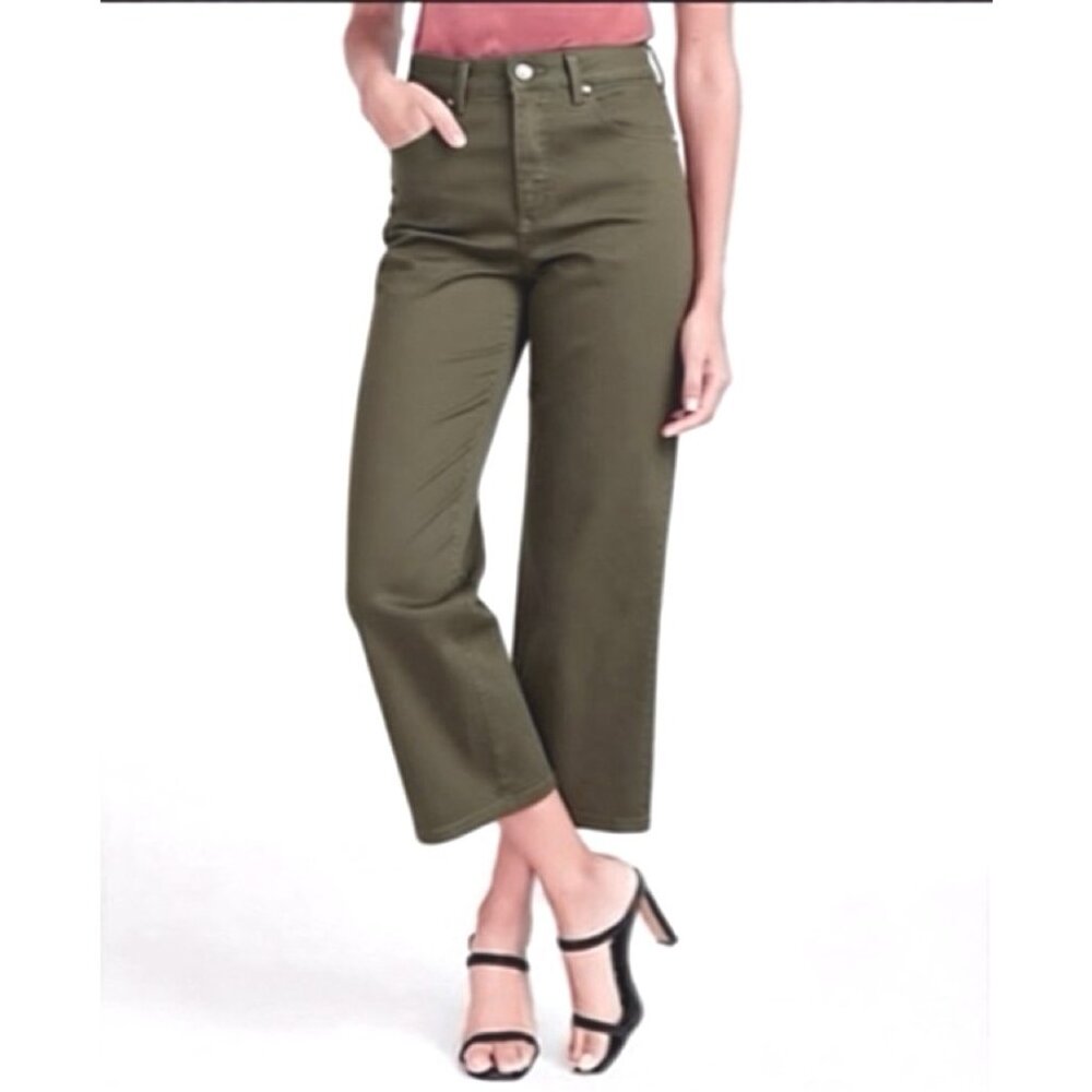 Express Super High Waisted Wide Leg Cropped Jeans 4